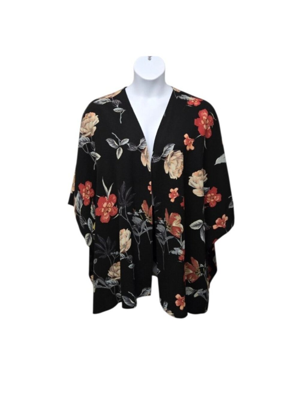 Umgee Womens Large Kimono Floral Print Lightweight Open Front Bohemian